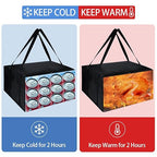 CIVJET Insulated Pizza Delivery Bag for Carry Hot, 24" x 24" x 14" Insulated Food Delivery Bag, Grocery Cooler Bags for Catering/Doordash, Commercial Food Warmers（Black, 1Pk）