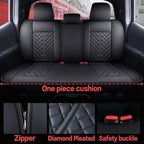 Tomatoman Tacoma Car Rear Seat Covers 2005-2025 2026 Access Double Extended Cab TRD Sport Offroad Limited SR5 V6 Truck with Waterproof Faux Leather Back Cushions(Rear Seat/Black)