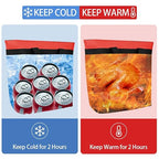 CIVJET Insulated Reusable Tote Bag for Grocery Shopping for Women, Pizza/Food Delivery Bag to Keep Food Cold/Hot for Commercial Food Transport, Cooler bags for Travel/Beach/Picnic, Non-Waterproof, Red