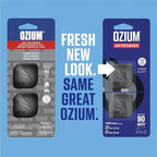 Ozium Membrane Car Vent Clip AC Air Fresheners Car Air Freshener and Car Odor Eliminator (Carbon Black, 4 Packs)
