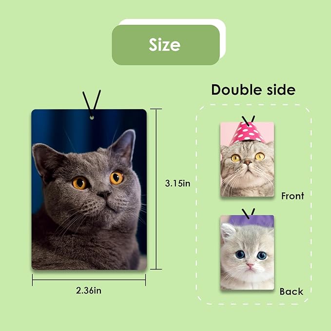 Custom Air Freshener for Car - Double Sided Photo Personalized Car Scents Air Freshener, Smell Air Fresheners With Picture for Wardrobe, Bathroom,Hanging Ornaments (Rectangle)