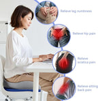 Memory Foam Seat Car Computer Desk Chair Cushion，Cushion For Tailbone Pain Relief Cushion Office Chair Butt Pillow Seat Cushions For Office Chairs Wheelchair Cushion For Long Sitting Back Pain Blue