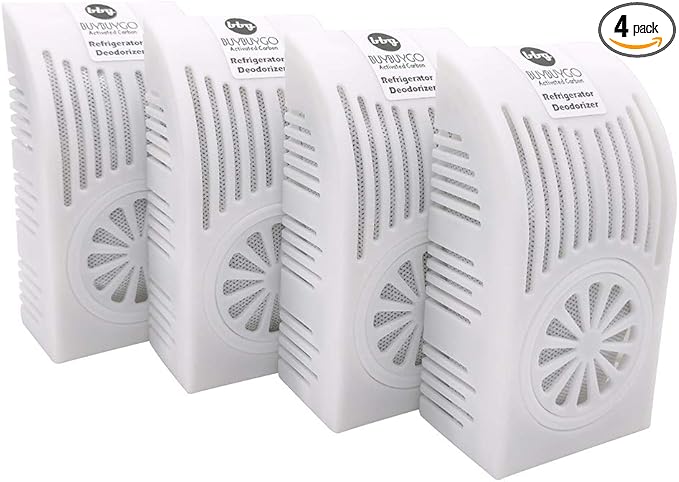 [4-Pack x 200g] Charcoal Bags with Plastic Box, Activated Carbon Bamboo Charcoal Air Purifying Bag for Refrigerator, Wardrobe, Closet, Shoebox, Drawer, Pet Home, Storage Room