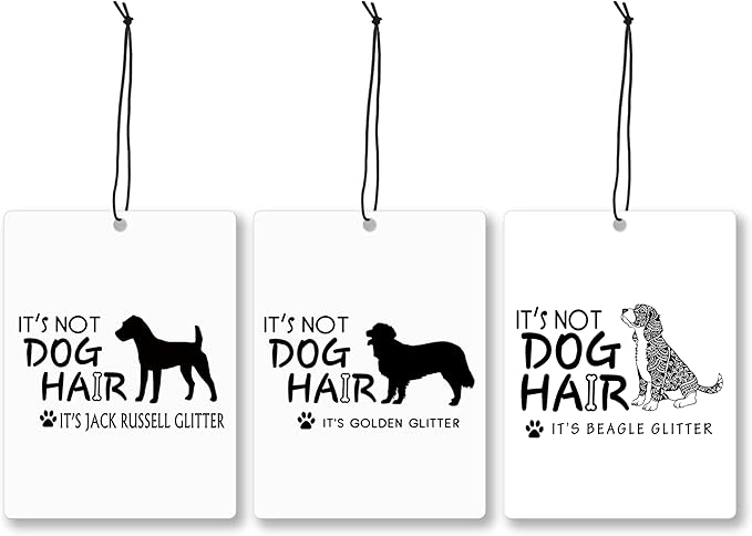 Mancheng-zi Funny Dog Car Air Freshener 3Pcs, Jack Russell Golden Retriever Beagle Lover Mom Gifts Air Freshener Hanging for Cars Closet Drawer or Books, Cute Car Accessories Mirror Decor for Women