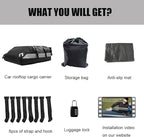 Car Roof Bag, Rooftop Cargo Carrier 21 Cubic Feet, Waterproof Car Topper Luggage Carrier with/Without Rack, Includes Anti-Slip Mat, 8 Reinforced Straps, 8 Door Hooks, Luggage Lock, Storage Bag