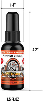 BluntPower (Summer Breeze, 1 Pack) Concentrated Air Freshener for Room and Car Spray - Oil-Based Diffuser Spray Bottle - Long-Lasting Bathroom Spray, Car Freshener, & Odor Eliminator Spray