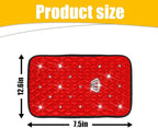 Mandark Bling Car Center Console Cover, Rhinestones Crown Vehicle Armrest Seat Box Mat Pad, Diamond Automotive Interior Arm Rest Cushion Protector Decor Accessories, Universal Fit(Red)