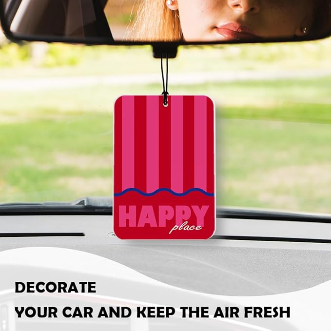 Hot Pink Cheetah Print Car Air Freshener 4 Pcs, Funky Y2k Coquette Bow Leopard Home Sweet Home Air Freshener Hanging Decor for Cars Closet Drawer Books Accessories Gifts
