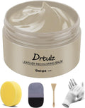 Beige Leather Recoloring Balm, Leather Color Restorer Conditioner, Leather Repair Kits for Vinyl Furniture, Sofa, Car Seats, Shoes - Repair Leather Color on Faded & Scratched Leather Couches