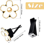 Frienda 6 Pcs Daisy Flower Air Vent Clip Accessories Air Conditioning Outlet Clip Car Air Freshener Dashboard Accessories Charm Car Inter Decor(3 cm, 3.3 cm,White)