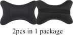 Car Neck Pillows Both Side Pu Leather 2pieces Pack Headrest Fit for Most Cars Filled Fiber Universal Car Pillow (Black)