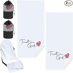 2 Pack Car Seat Towel Covers with Storage Bag 63 x 32 Inch Athletic Running Towel Seat Sweat Washable Non Slip Cover Gift for Car Outdoor Sport Activities (Trust in God)