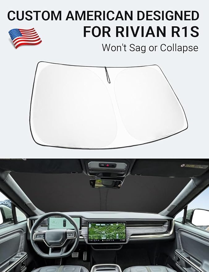 Proadsy Windshield Sun Shade for 2020-2025 2026 Mercedes-Benz GLS-Class SUV Foldable Front Sunshade Protector Sun Visor Blocks UV Rays Keep Car Cooler