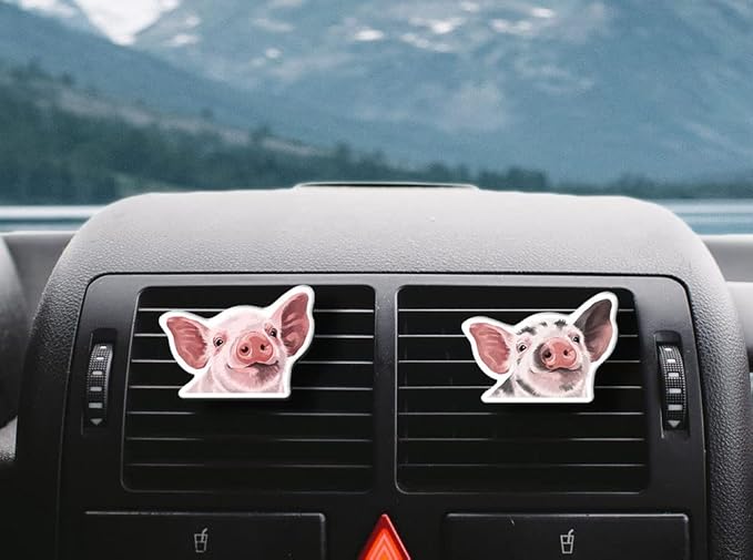 WIRESTER Fresh Scented Car Air Freshener Vent Clip, Decorative Accessories, Interior Decoration for Cars - Cute Animals, Nursery Animals, Chickens, Birds