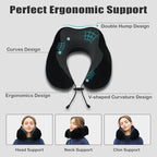 Travel Pillow, Memory Foam Neck Pillow for Traveling, U Shape Neck Pillow Airplane Portable Flight Pillow Travel Kit with 3D Contoured Eye Masks and Earplug for Plane Train Car Home Office - Black