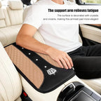 Bling Car Center Console Cover, Crown Crystal Rhinestones Vehicle Armrest Mat Protector, Anti Slip Sparkling Automotive Arm Rest Seat Box Cushion Pad Decor Accessories, Universal Fit (Beige)