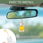 5PCS Hanging Car Air Freshener, Car Air Freshener Diffuser, 8ml Hanging Essential Oil Diffuser Bottle, Auto Interior Cute Glass Empty Perfume Bottle Ornament for Most Vehicles (Rectangle)
