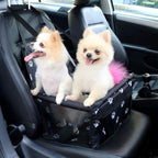 Petbobi Pet Reinforce Car Booster Seat for Dog Cat Portable and Breathable Bag with Seat Belt Dog Carrier Safety Stable for Travel Look Out,with Clip on Leash with PVC Tube (Foot)