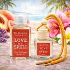 Car Air Freshener with 1 Oz Refill included | Car scented on the go | Car Air Freshener | Long Lasting Hanging Fragrance | Phthalate Free Fragrance. (Love Spell (Type), 10 ml)