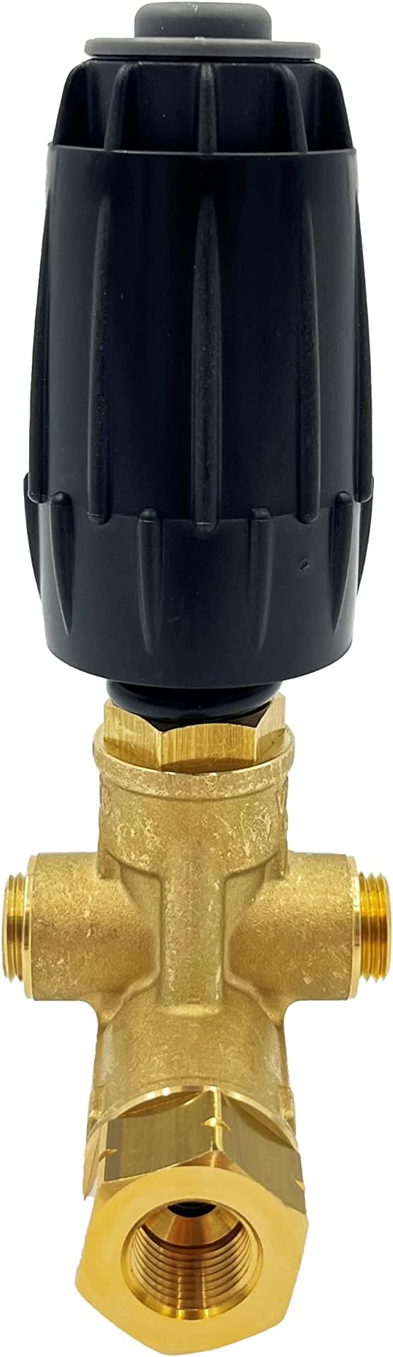 Annovi Reverberi VRT3-310 Unloader, Black Spring, 4500 PSI, 10.5 GPM, Adjustment Knob, Brass