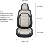 Car Seat Covers Full Set, Breathable Nappa Leather Car Seat Cushions, Auto Interiors Universal Fit for Most Cars, Compatible Automotive Vehicles(Sedan/SUV/Van), Black & White