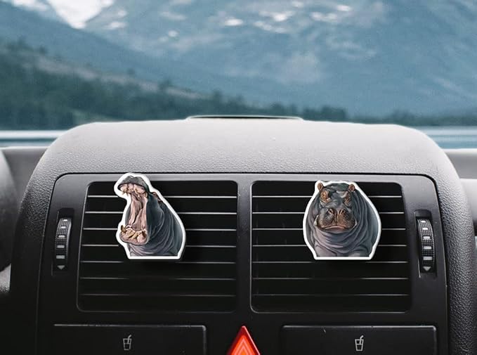 WIRESTER Fresh Scented Car Air Freshener Vent Clip, Decorative Accessories, Interior Decoration for Cars - Birds, Bear, Chicken, Rhino, Hippo, Snake, Horse