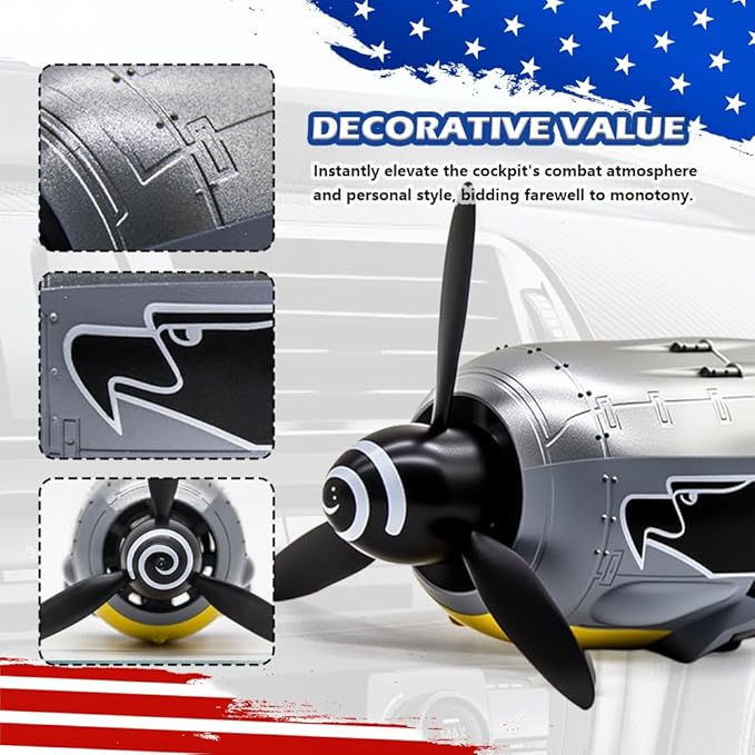 2026 New Fw-190 WW2 Planes Car Air Freshener,Fw-190 Fighter Car Vent Clips with Spinning Propeller for Reducing Odors,Universal Air Vent Decorations for Cars as Gift for Men & Pilots