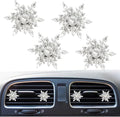 Bling 4Pcs Snowflake Air Vent Clips Car Air Freshener Outlet Clips Bling Rotatable Snowflake Car Vent Decorations Stress Relief Auto Accessories Toy Refillable (White)