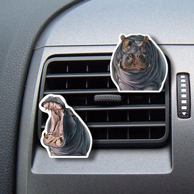 WIRESTER Fresh Scented Car Air Freshener Vent Clip, Decorative Accessories, Interior Decoration for Cars - Birds, Bear, Chicken, Rhino, Hippo, Snake, Horse