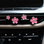 4pcs Pink Flower Air Vent Clips Car Air Freshener,Girly Daisy Flower Car Accessories for Women,Lavender Car Scent Decorations Refillable Clips On Air Freshener