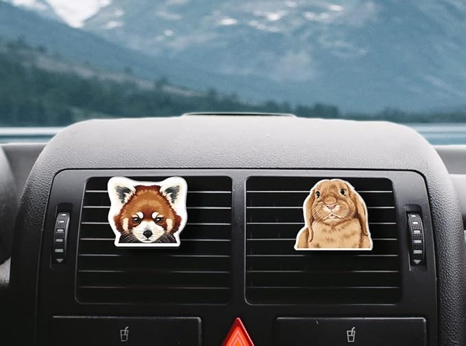 WIRESTER Fresh Scented Car Air Freshener Vent Clip, Decorative Accessories, Interior Decoration for Cars - Birds, Bear, Chicken, Rhino, Hippo, Snake, Horse
