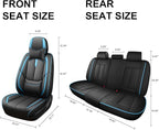 Fit for 98% of Mercedes Benz Car Seat Covers with Headrests, Premium Nappa Leather Seat Cover, Fully Wrapped Protect Modern Style Seat Cover (5-Seat Luxury, Black & Blue)
