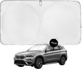 Windshield Sun Shade -Certified 99.87% UVB & 99.02% UVA Car Sun Shade. Award Winning Sunshade - Patented Technology | Compatible for BMW X1 (2016-2022) | Car Shades by Kinder Fluff