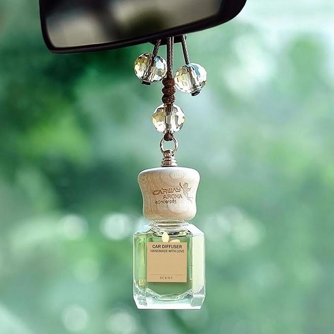 500Pcs Car Oil Diffuser Hanging Bottle Scent Label 1×1 Inch Kraft Warning Stickers Instruction Care Card Wooden Top Bullet