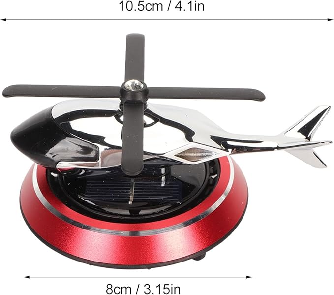 Focket Helicopter Car Air Fresheners Rotating, Solar Car Fresheners Airplane Car Perfume Decoration for Office Bar, Relieve Stress Alloy Car Essential Oil Diffuser for Home (Red)