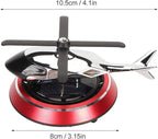 Focket Helicopter Car Air Fresheners Rotating, Solar Car Fresheners Airplane Car Perfume Decoration for Office Bar, Relieve Stress Alloy Car Essential Oil Diffuser for Home (Red)