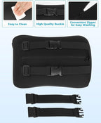 Aukee Car Headrest Pillow Memory Foam Car Neck Pillow with Adjustable Strap Soft Leather Headrest for Driving Home Office Black (1PC)