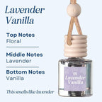 C&E Craft Co Hanging Car Air Freshener Diffuser 2 Pack, Long Lasting Fragrance Oil Car Freshener, Glass Bottle Auto Air Freshener, Made in USA (Lavender Vanilla)