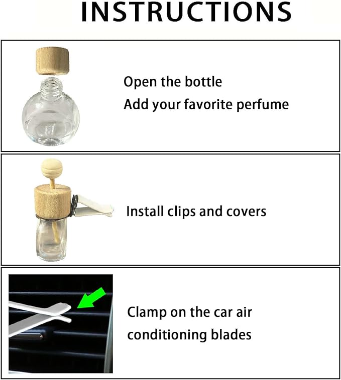 Daisy Bottle Car Air Freshener Clips, 2 Pcs Cute Daisy Car Air Vent Clip, Coquette Auto Air Conditioning Outlet Diffuser Perfume Clips, Interior Decoration (White, one size)