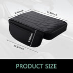 MLY 1 PC Car Center Console Cover, Durable Leather Memory Foam Armrest Cushion Pad with Height Booster, Anti-Scratch Center Console Protector, Universal Fit Organizer Accessory for Most Cars (Black)