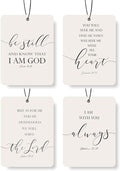 Christian Scripture Car Air Freshener 4Pcs, Inspirational Bible Quotes Hanging Scents, Bible Quote Gift Air Freshener Hanging in Car Wardrobe Drawer or Book.