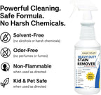 Magic Stuff Heavy Duty Stain Remover - Enzyme-Powered Carpet & Upholstery Cleaner - Eliminates Pet Urine, Odor, Wine, Coffee, Grease, and Deep Set Stains - No rinse, Odor Free, Kid & Pet Safe Formula