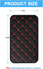 Car Center Console Cushion Pad, PU Leather Vehicle Armrest Cover Protector, Anti-Scratch Automotive Interior Arm Rest Seat Box Mat Accessories, Universal for SUV Sedan Truck (Black/Red)