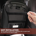 Car Center Console Cover, 12"×7.87" Waterproof Leather Auto Armrest Cover Protector with 2 Pocket, Comfortable Arm Rest Box Cushion Pad, Universal Interior Car Accessories (Black)