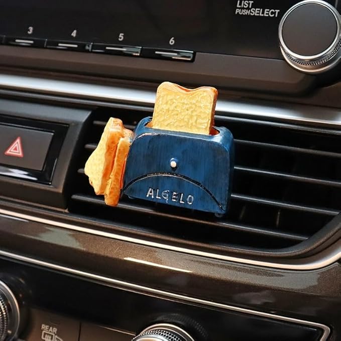 Simulation Food Design Car Air Vent Scented Clip, Creative Toaster-Shaped Car Air Freshener Decor, 3D Long-Lasting Car Fragrance Diffuser (Bread Maker)