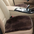 OGLAND Fluffy Genuine Australia Sheepskin Car Seat Cover for Auto Interior Accessories with Soft Fuzzy Wool Eco-Friendly Natural Fur Non-Slip (Teak, Front)