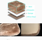 OGLAND 20 inchs Shearling Sheepskin Car Seat Cover, Fluffy Fuzzy Wool Car Seat Covers for Auto Interior Accessories with Soft Eco-Friendly Natural Fur Non-Slip (Camel, Front)