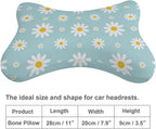 Car Headrest Pillow Compatible with Sky Blue Daisy Flowers, Cartoon Neck Pillow for Car, 2 Pcs Comfortable Soft Car Seat Pillow for Driving,Head Rest Cushion, Cute Neck Pillow for Travel