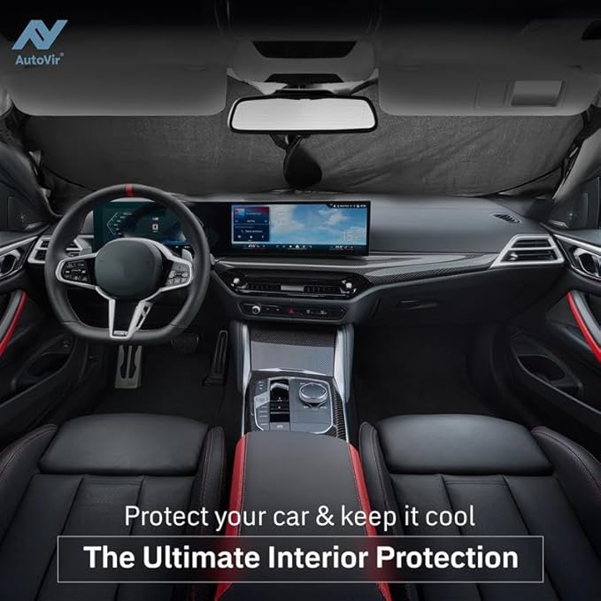 Foldable Car Windshield Sun Shade – 280T Thickened Reflective UV & Heat Shield with Storage Bag, Keeps Interior Cool, Universal Fit for Sedans, SUVs & Trucks – Medium (64" x 32")