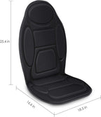 Snailax Massage Seat Cushion - Back Massager with Heat, 6 Vibration Massage Nodes & 2 Heat Levels, Massage Chair Pad for Home Office Chair，Black